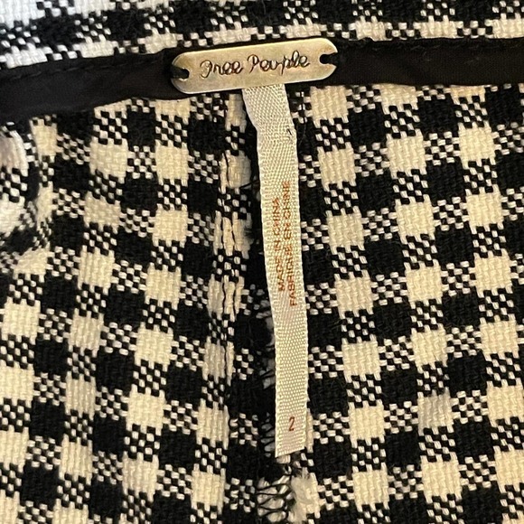 Free People Checkered Cropped Women's Pants Size 2 - Picture 3 of 10